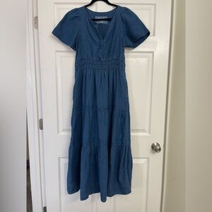 Anthropologie Maeve somerset chambray maxi dress | Size Small Piete
